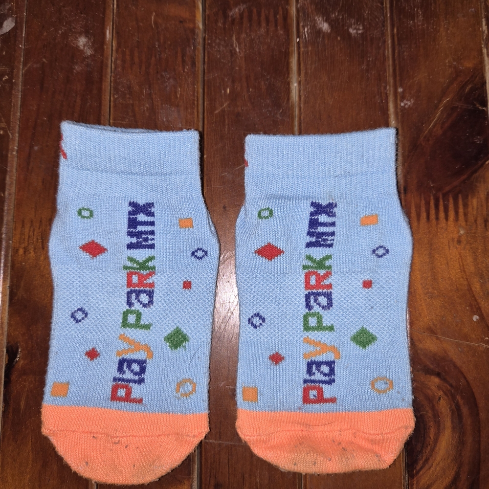 NEW Play Park MTX Blue Orange Grip Socks Litte Kid Sz 10-13